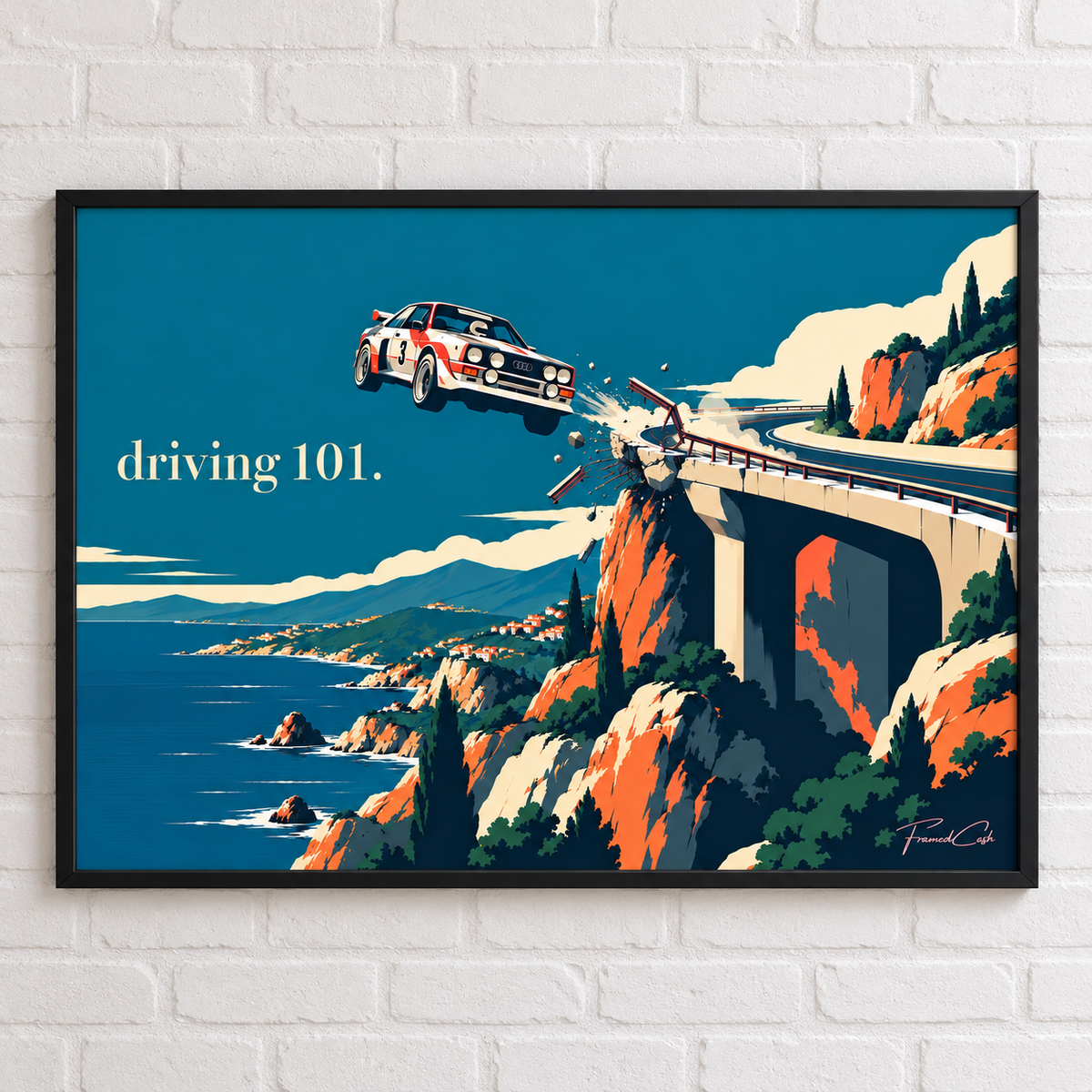 DRIVING 101 – POSTER FRAMED (42x30CM)