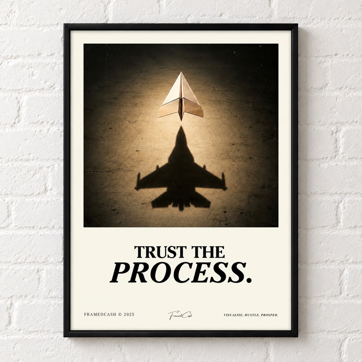 TRUST THE PROCESS – MOTIVATIONAL POSTER FRAMED (42x30CM)