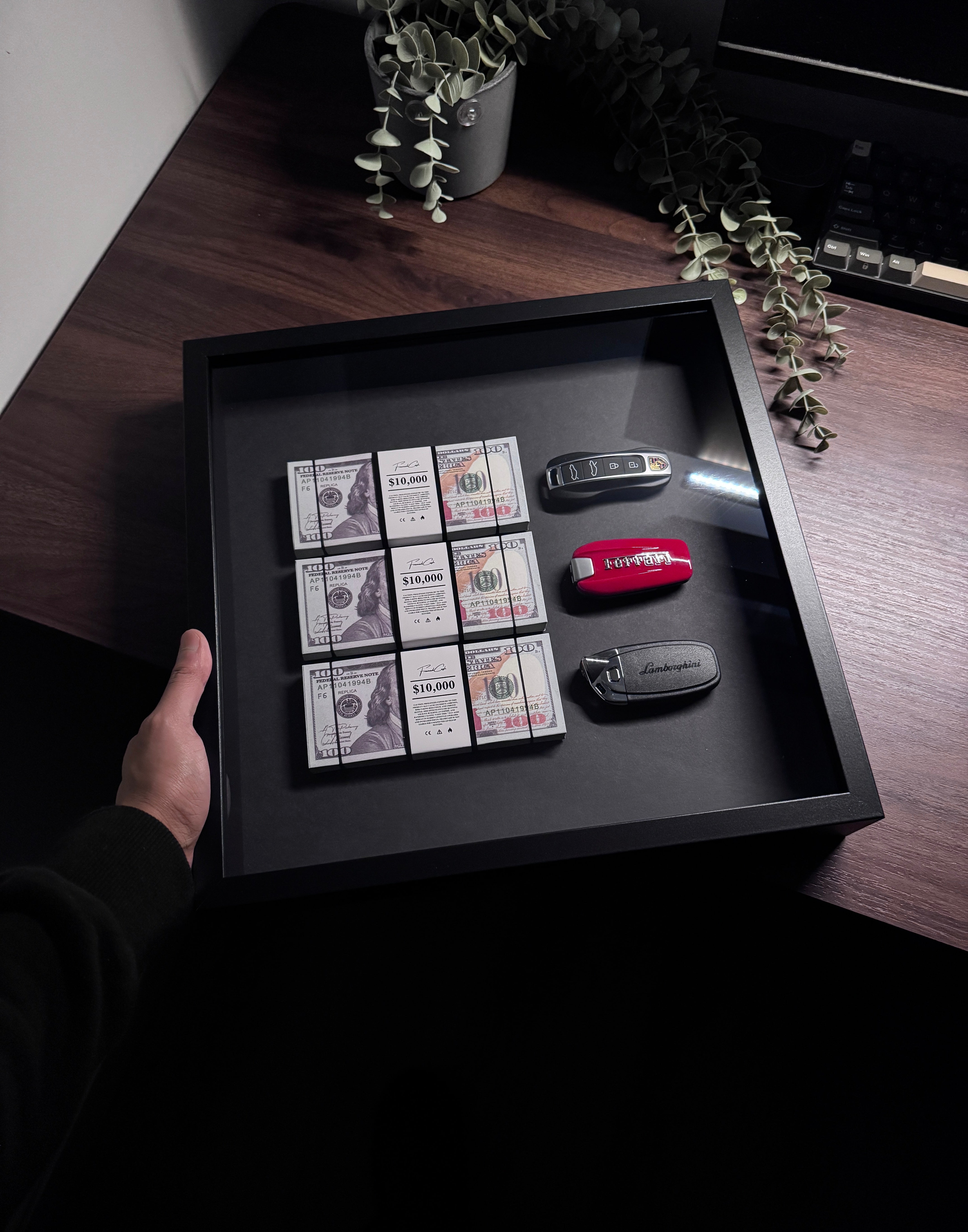 The Wealth Display – USD & Supercar Keys