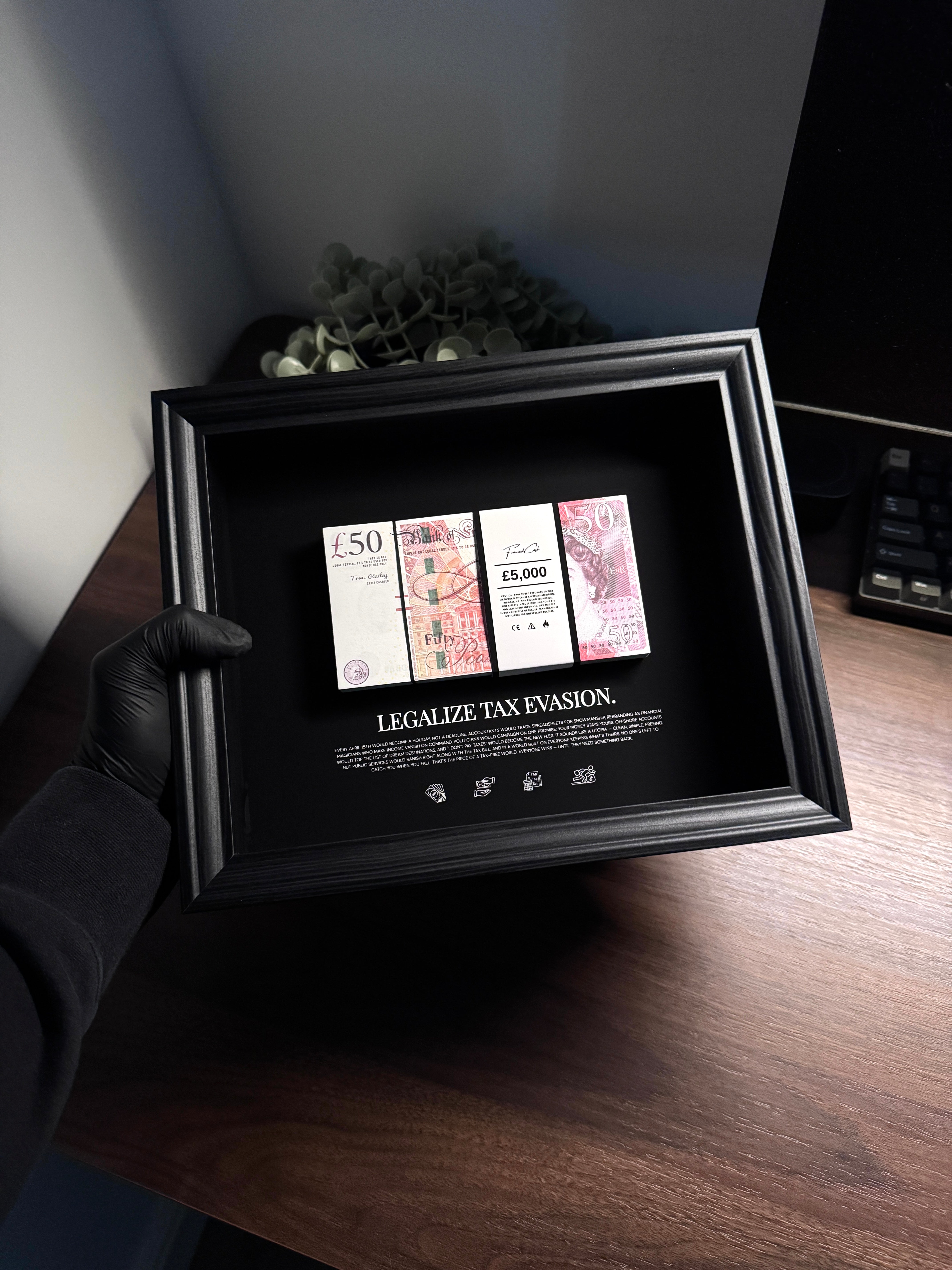 Tax Evasion - GBP Money Art Frame