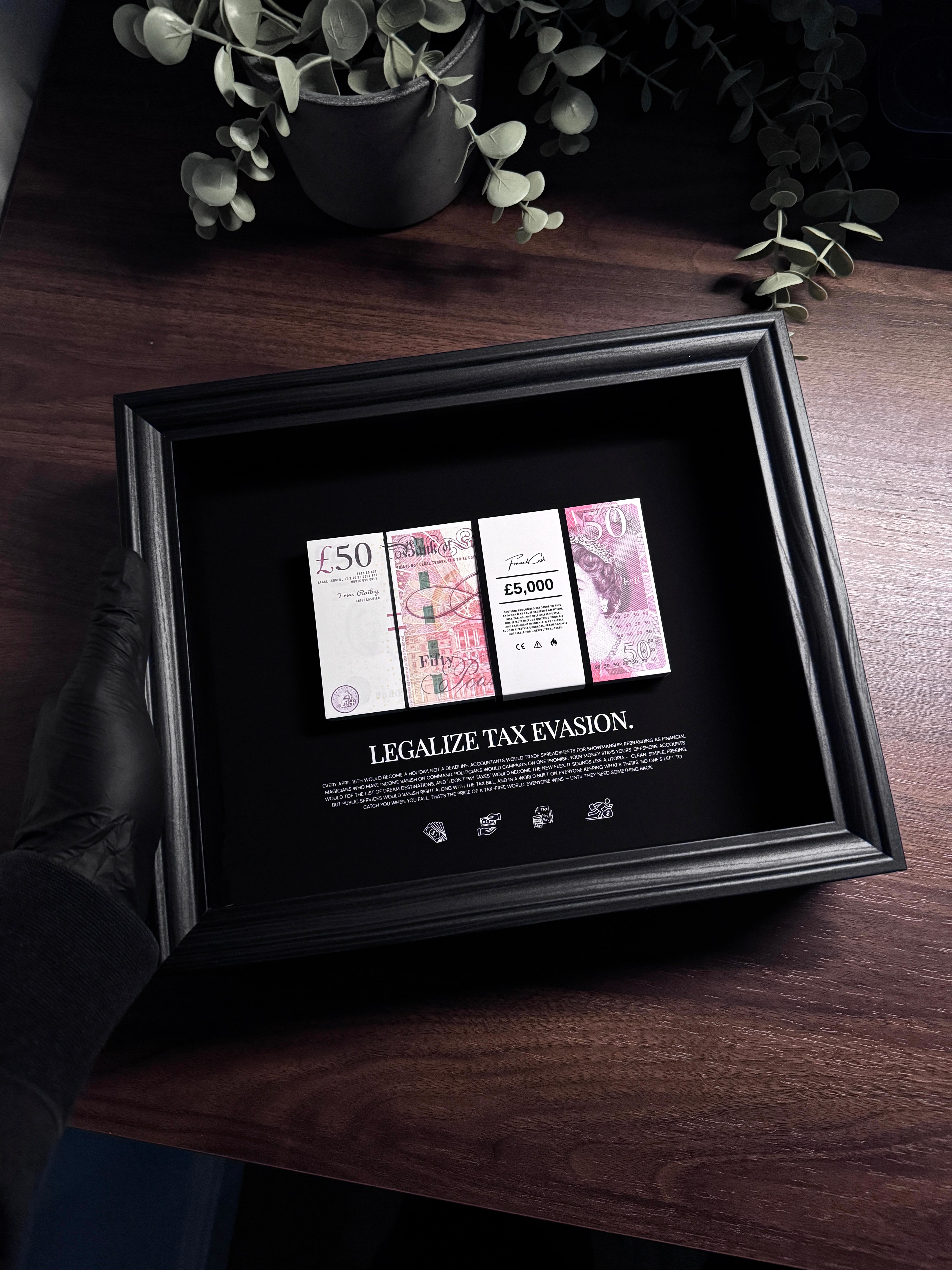 Tax Evasion - GBP Money Art Frame