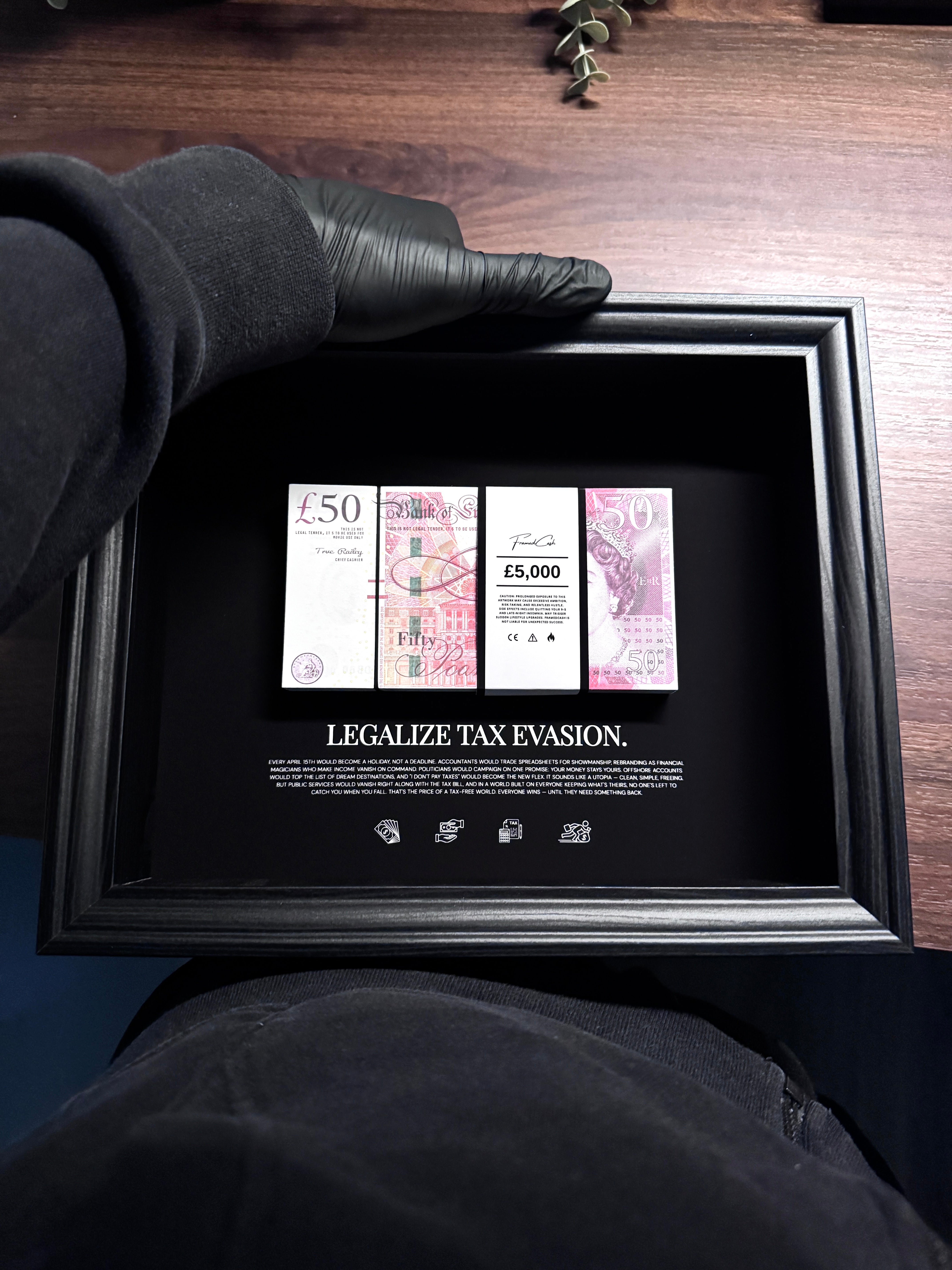 Tax Evasion - GBP Money Art Frame