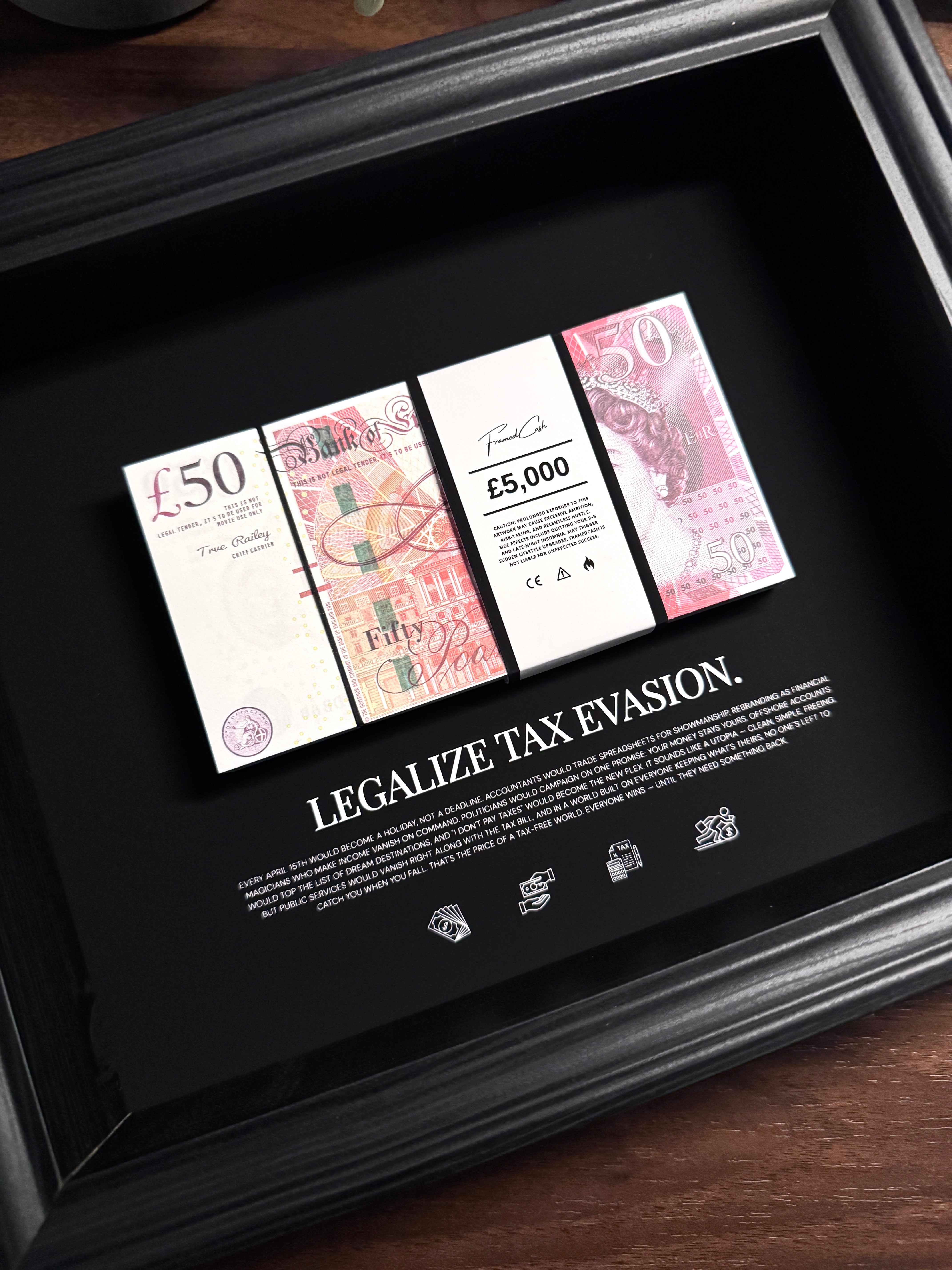 Tax Evasion - GBP Money Art Frame