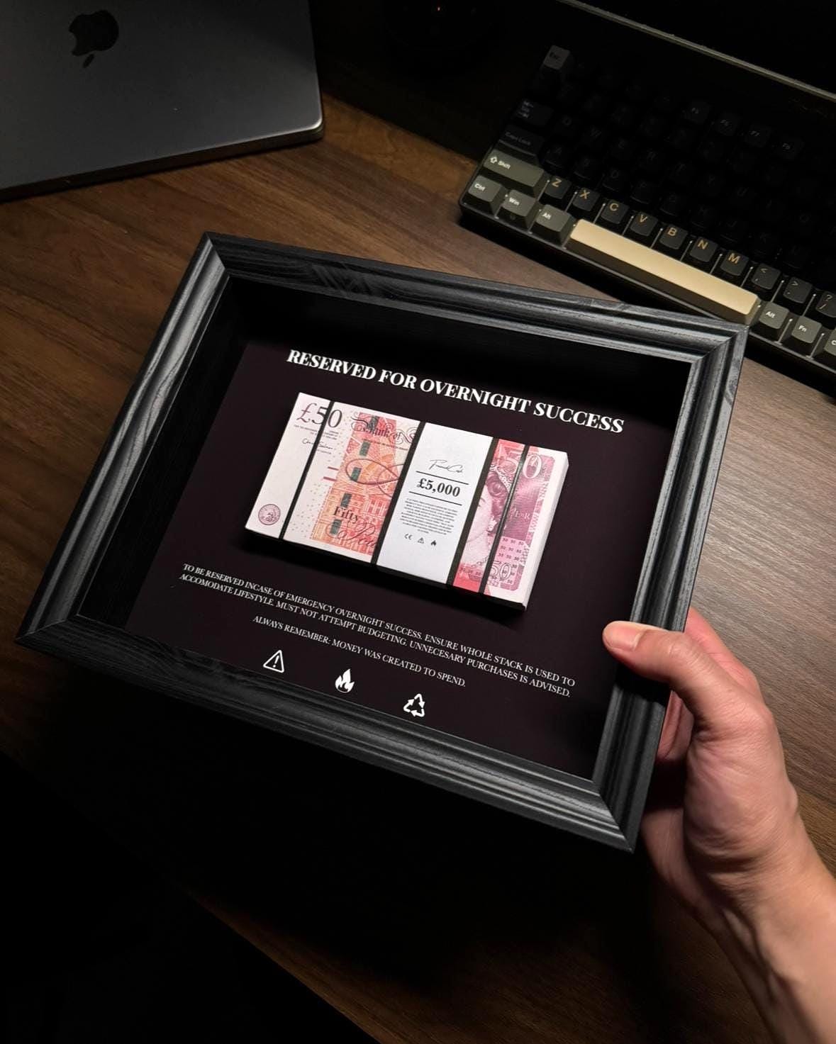 Reserved for Overnight Success - GBP Edition | Money Wall Art