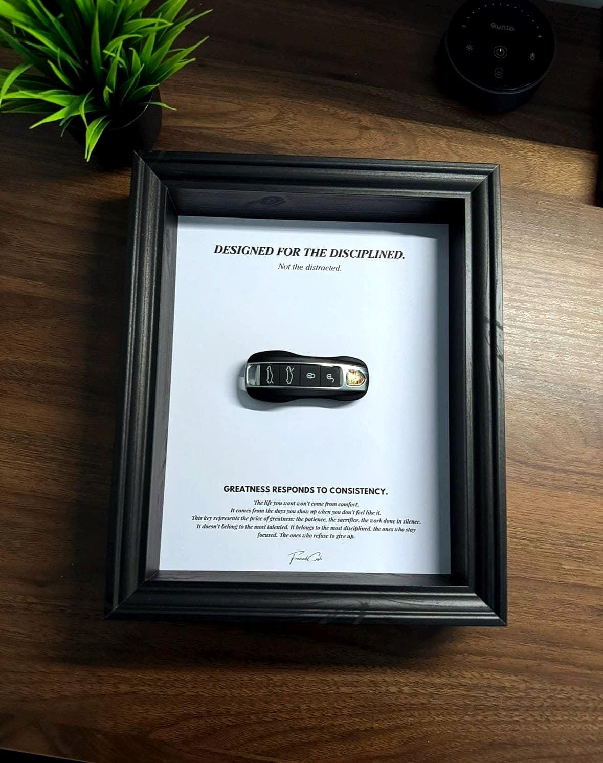 Designed for the Disciplined | Motivational Porsche Key Frame