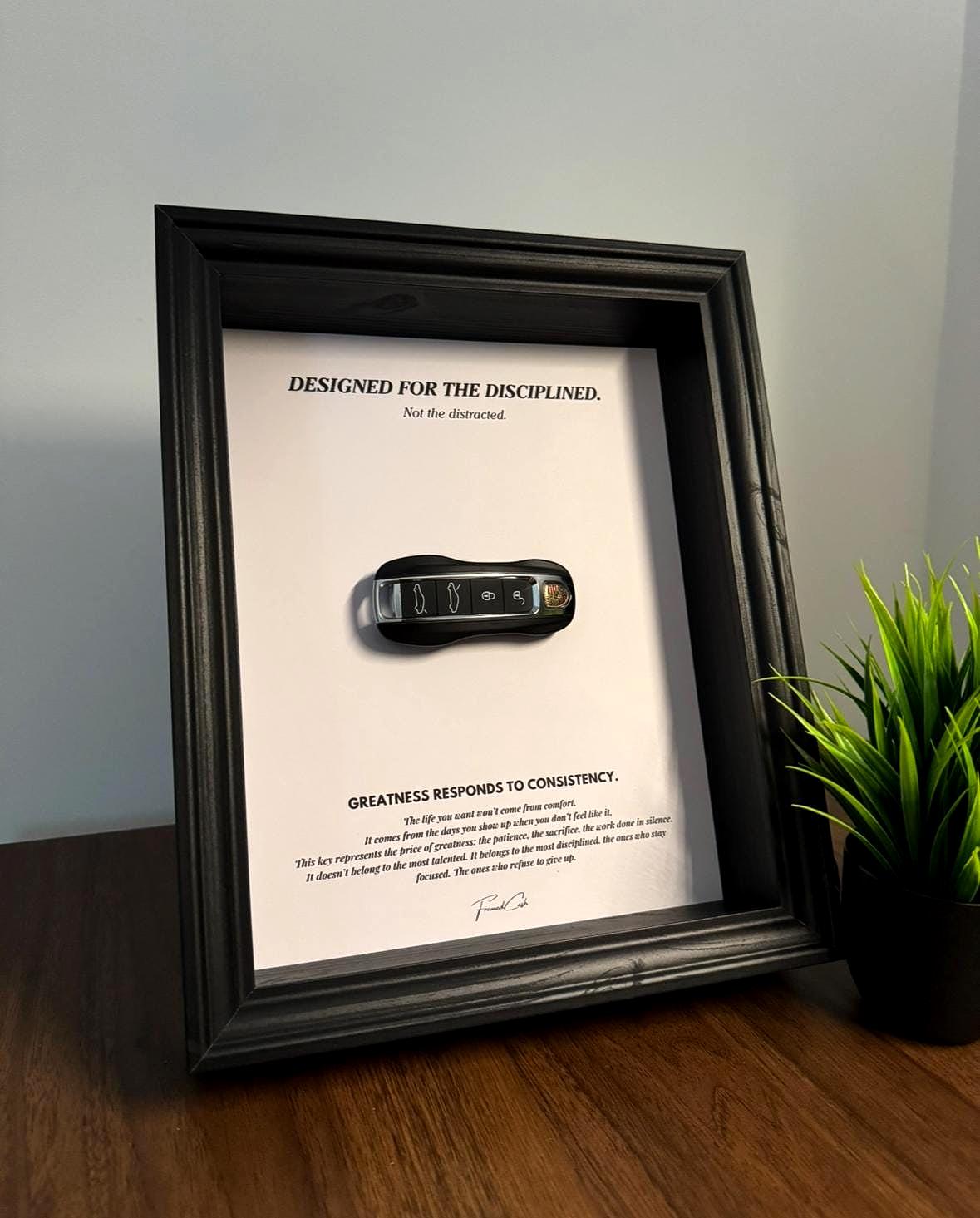 Designed for the Disciplined | Motivational Porsche Key Frame