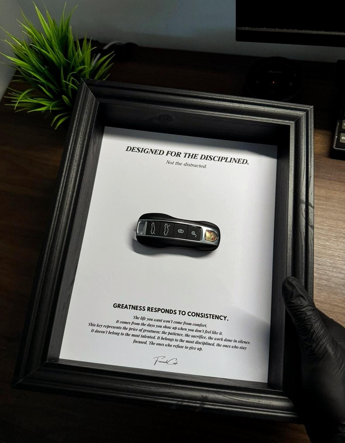 Designed for the Disciplined | Motivational Porsche Key Frame