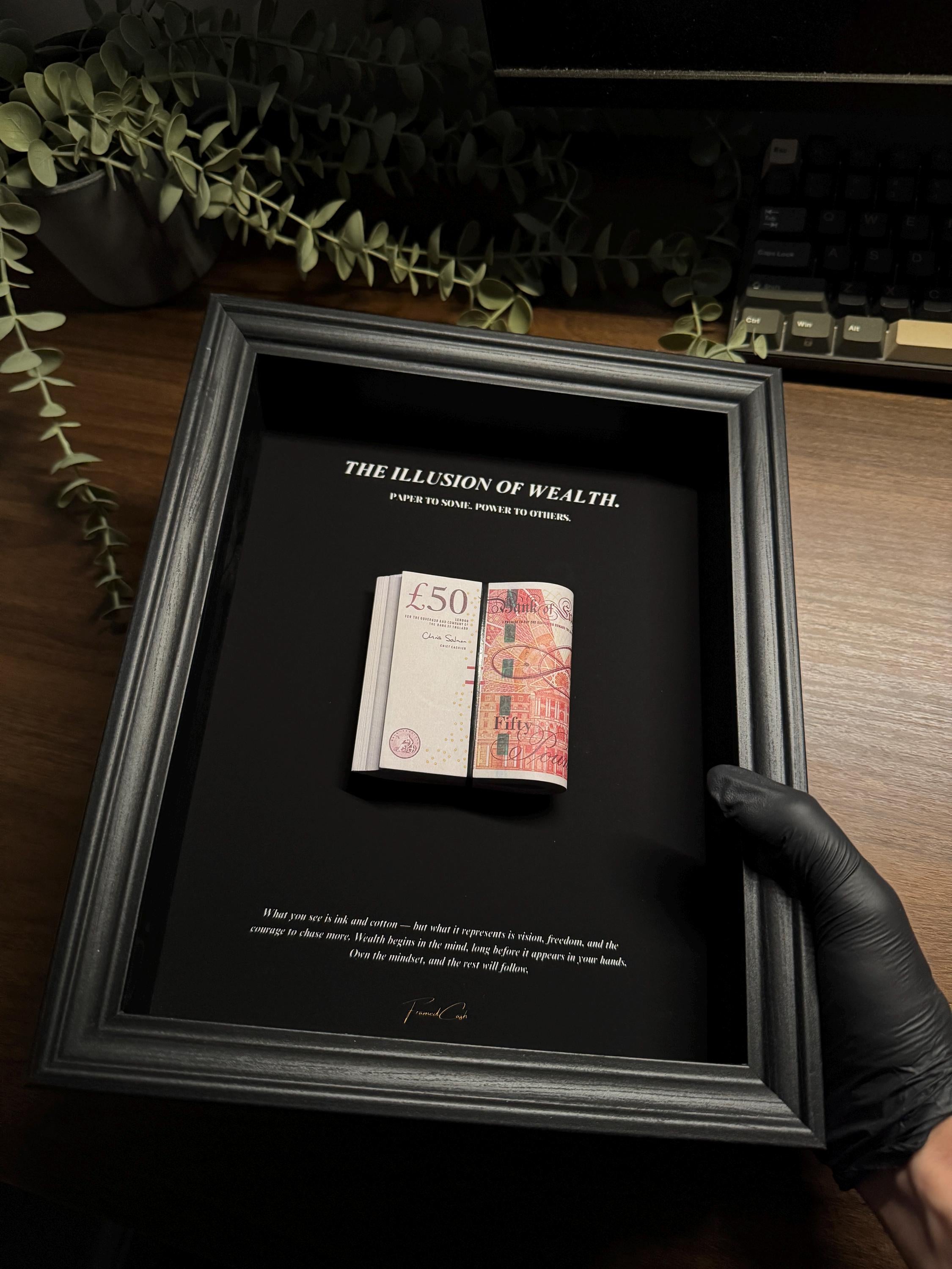 The Illusion of Wealth Frame by FramedCash - GBP Stack Frame