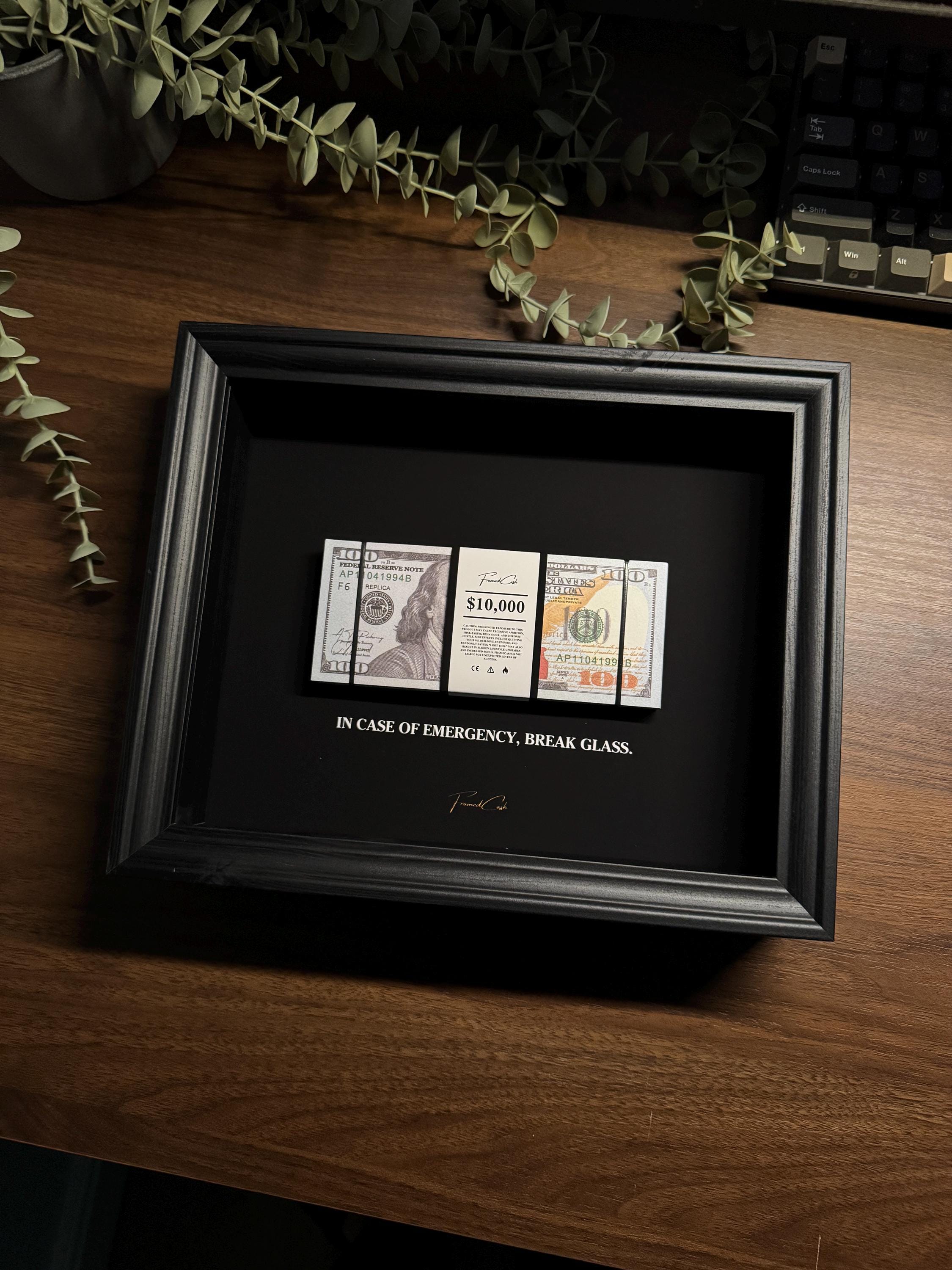 In Case of Emergency Frame - USD Edition | Luxury Money Wall Art