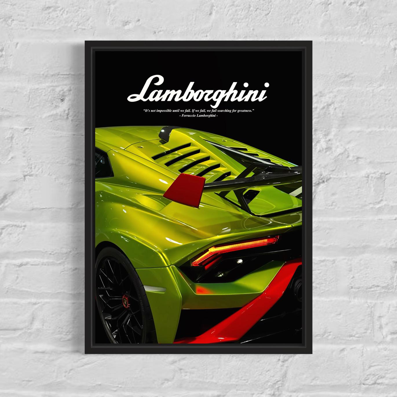 Lamborghini Poster Frame Poster Framed (A3 Size)