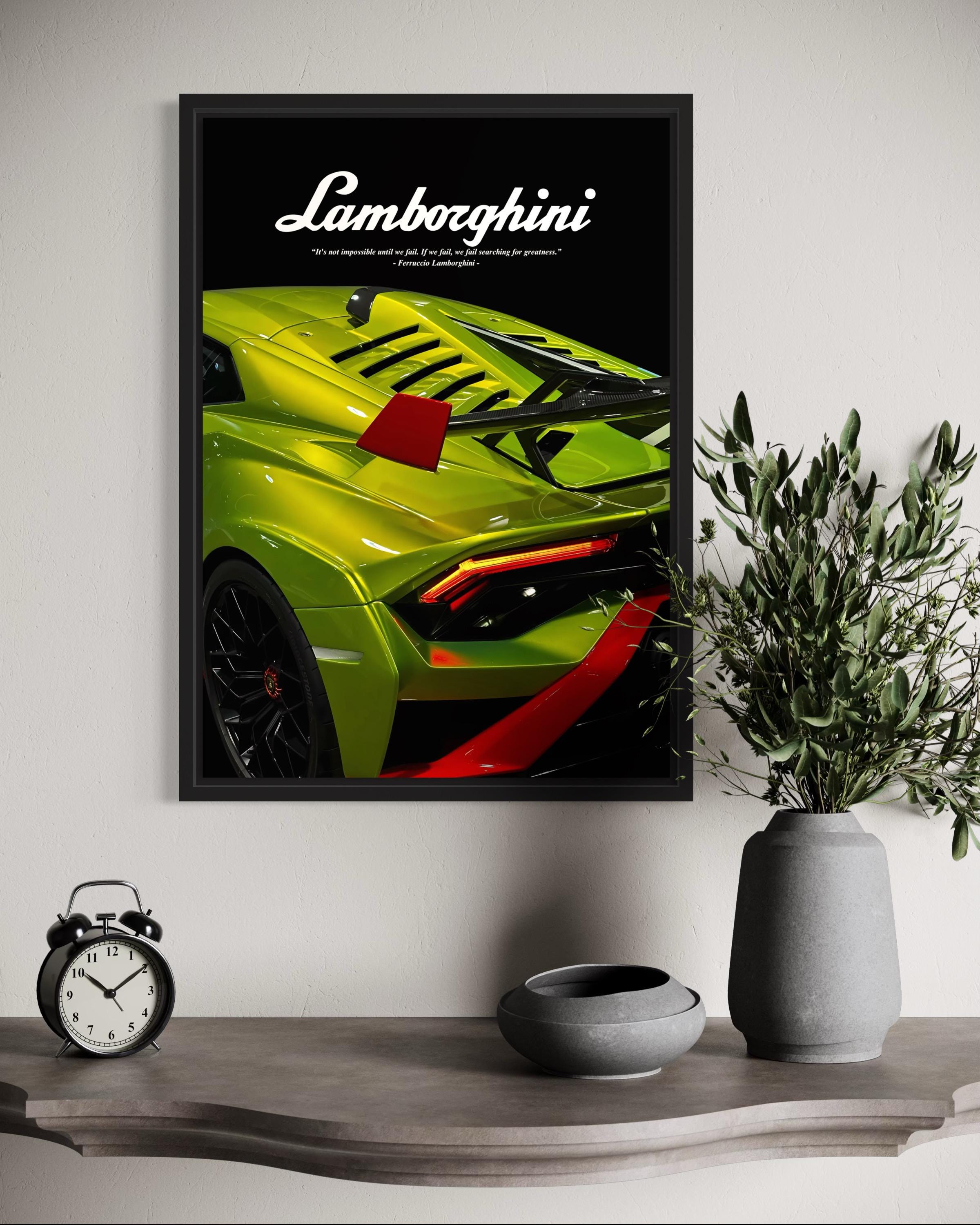 Lamborghini Poster Frame Poster Framed (A3 Size)