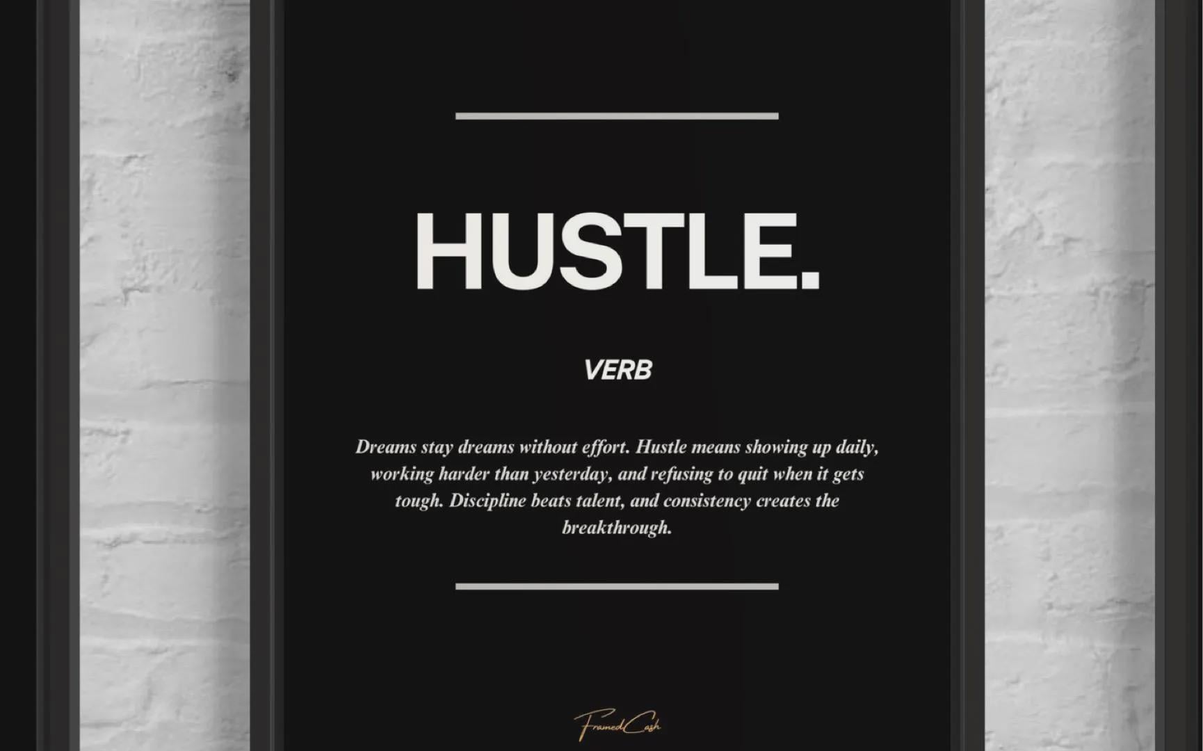Motivational Poster Frame Bundle – Visualize, Hustle, Prosper (3 x A4 Size)