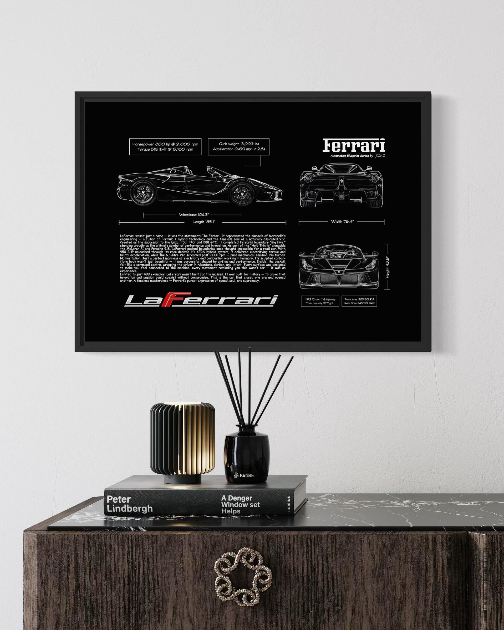 La Ferrari Blueprint – Wall Art Poster Frame (A3)