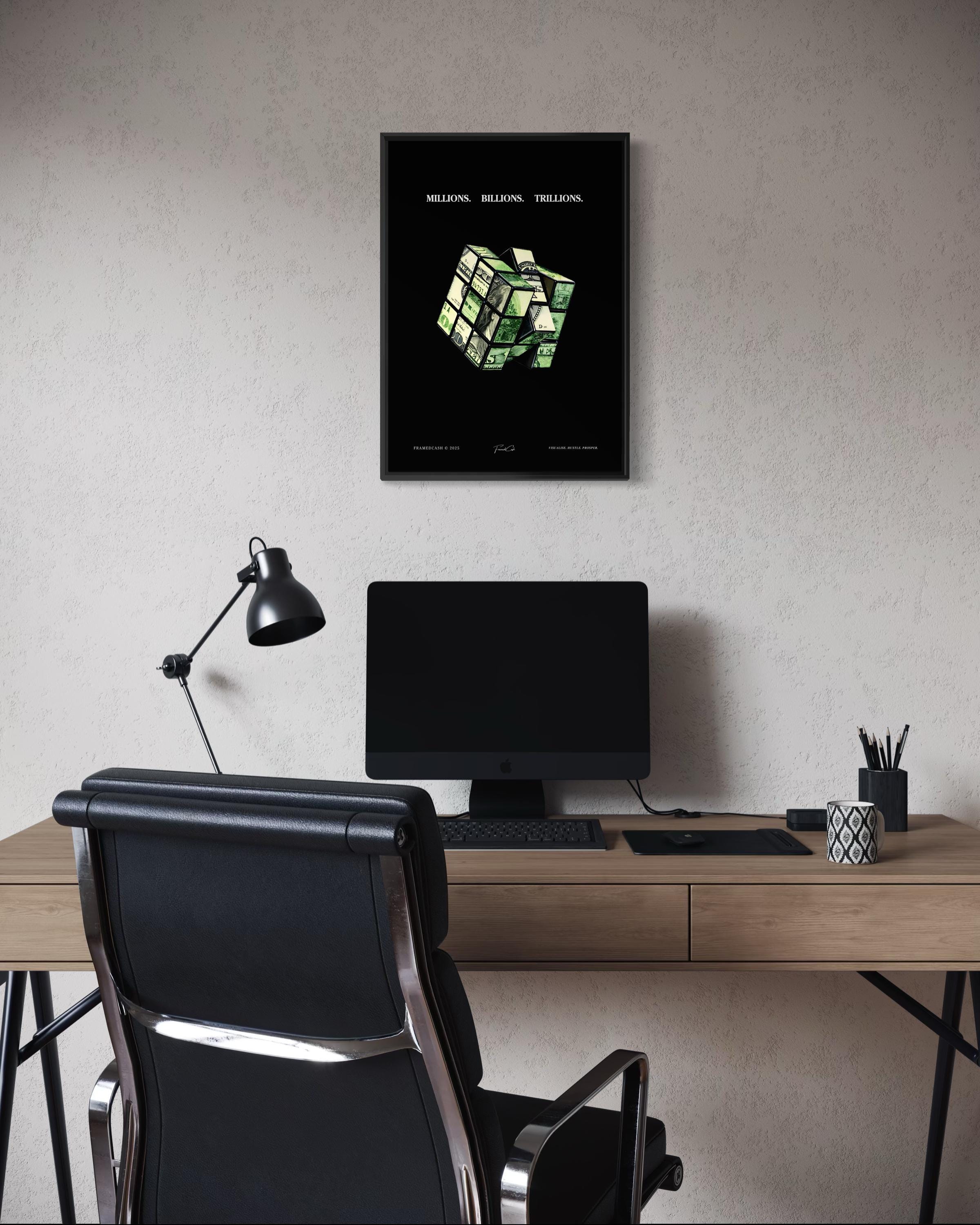 The Money Cube Poster Framed (A3 Size)