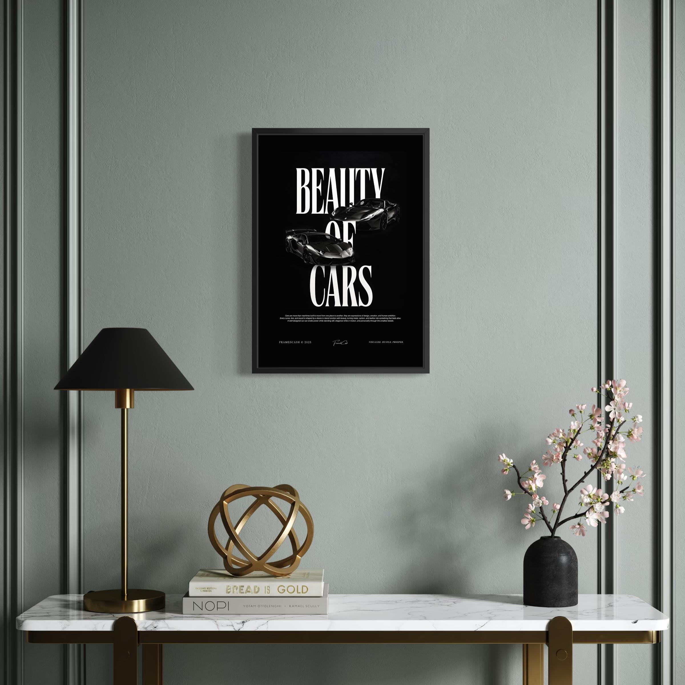 Beauty of Cars - Framed Poster (A3 Size)