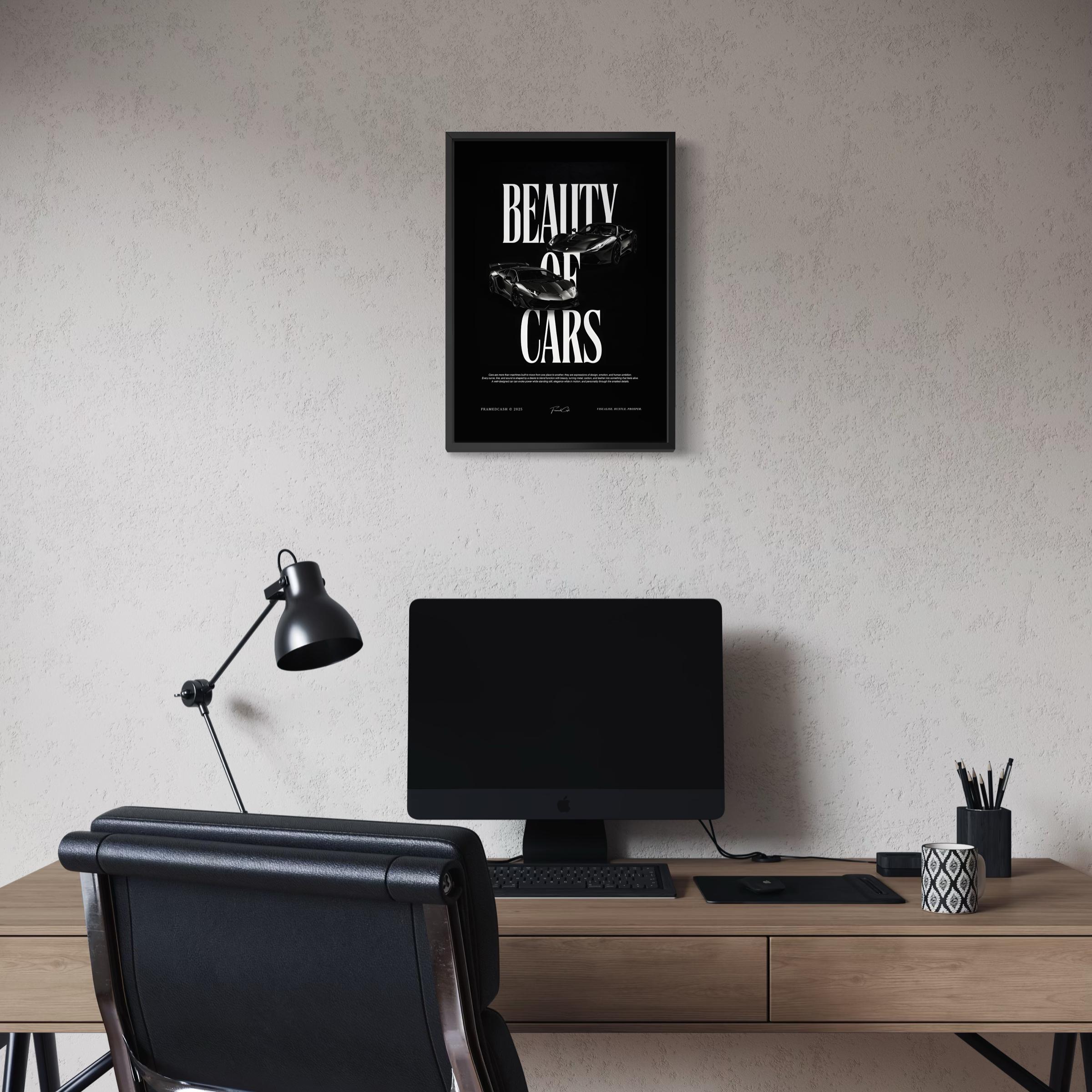 Beauty of Cars - Framed Poster (A3 Size)