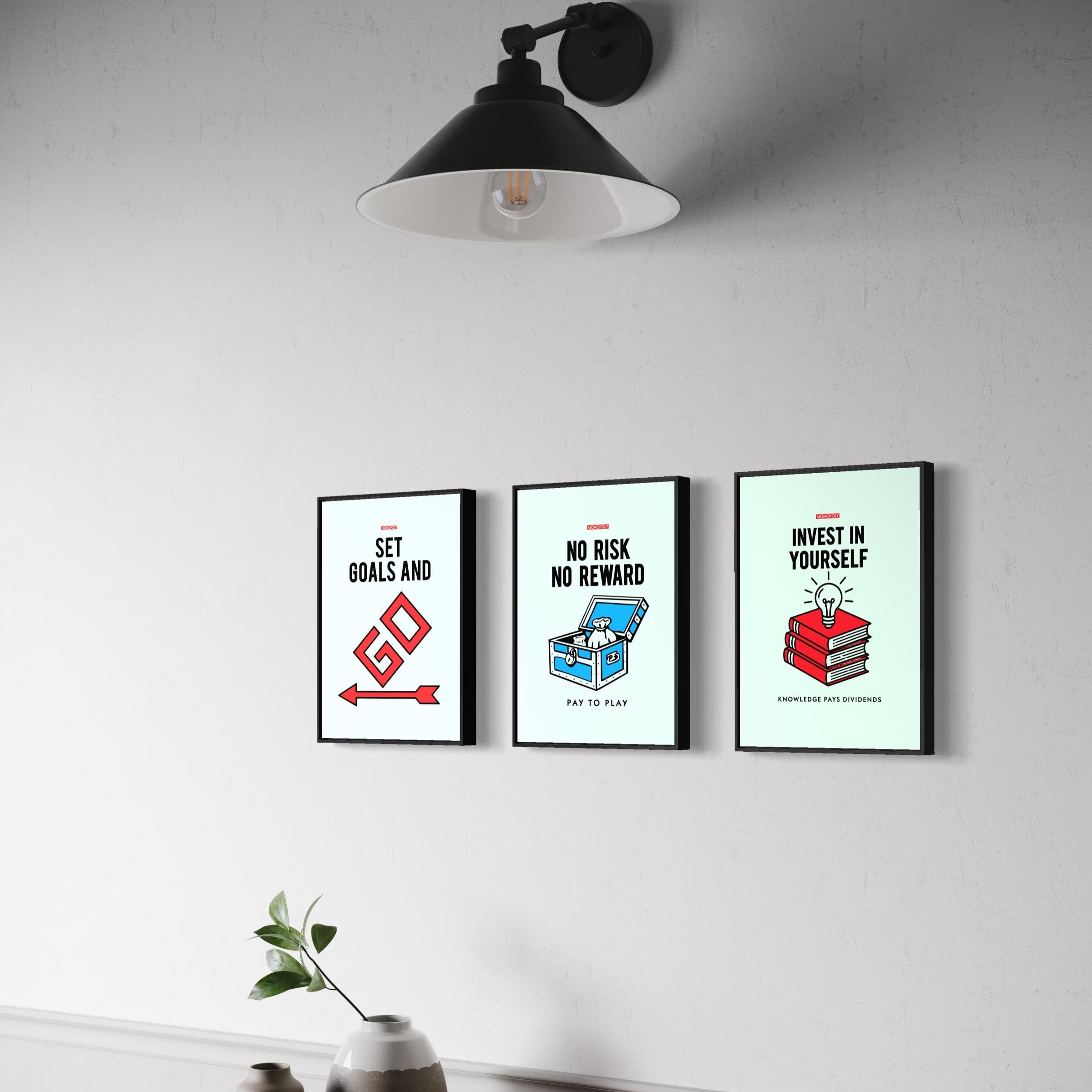 The Discipline Set Framed Posters – Monopoly Edition (Set of 3 A3 Frames) - Framed Poster (A3 Size)