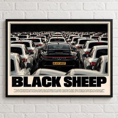 BLACK SHEEP –  MOTIVATIONAL POSTER FRAMED (42x30CM)