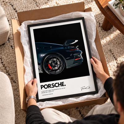 PORSCHE, FERRARI & LAMBO – SET OF 3 FRAMED POSTERS (42x30CM EACH)