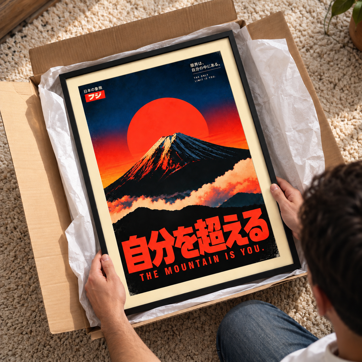 THE MOUNTAIN IS YOU – JAPANESE MOTIVATIONAL POSTER FRAMED (42x30CM)