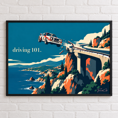 DRIVING 101 – POSTER FRAMED (42x30CM)