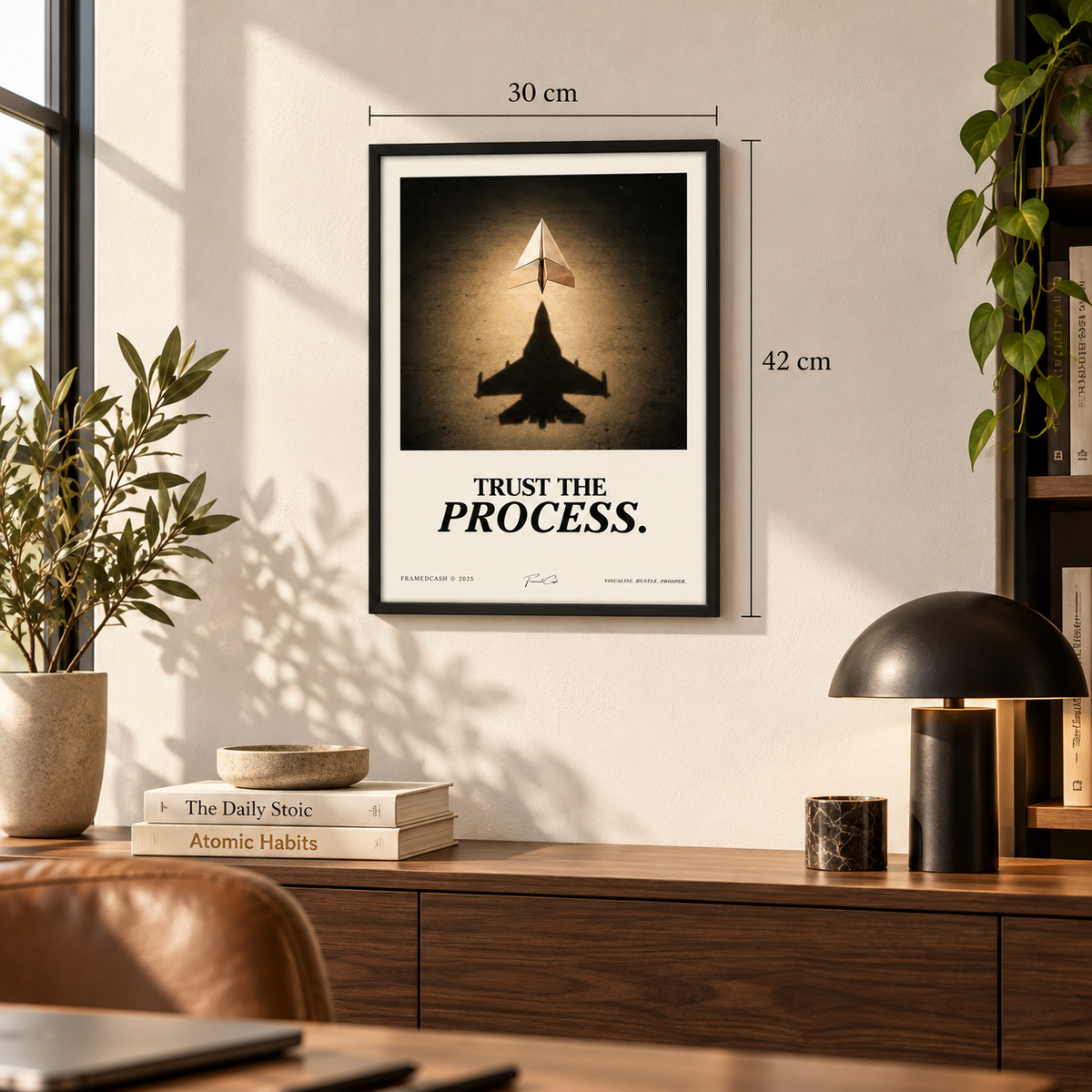 TRUST THE PROCESS – MOTIVATIONAL POSTER FRAMED (42x30CM)