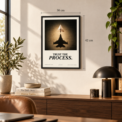 TRUST THE PROCESS – MOTIVATIONAL POSTER FRAMED (42x30CM)