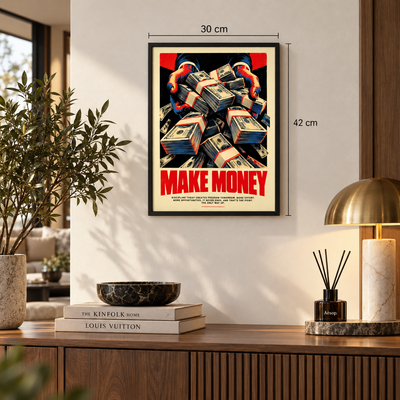 MAKE MONEY – LUXURY MOTIVATIONAL POSTER FRAMED (42x30CM)