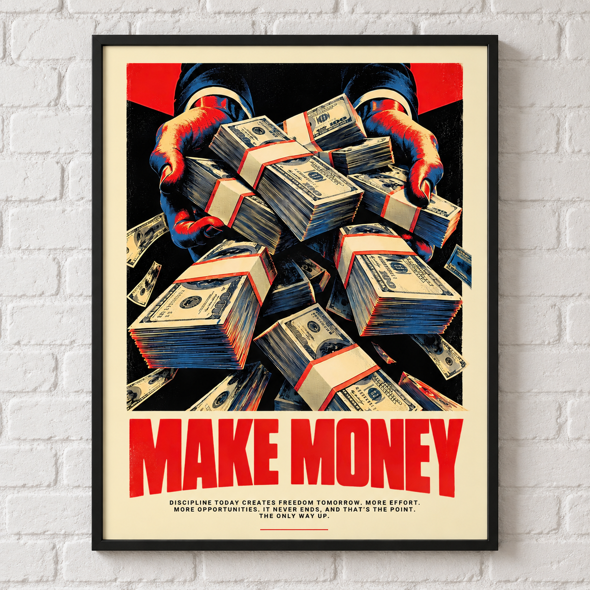 MAKE MONEY – LUXURY MOTIVATIONAL POSTER FRAMED (42x30CM)