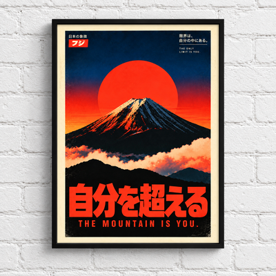 THE MOUNTAIN IS YOU – JAPANESE MOTIVATIONAL POSTER FRAMED (42x30CM)
