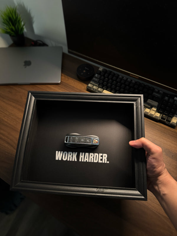 Porsche Key Frame – WORK HARDER Frame (20x25cm) | @FramedCash