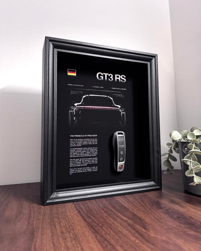 Porsche GT3 RS Car Key & Spec Sheet Frame
