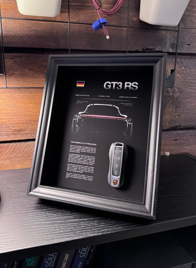 Porsche GT3 RS Car Key & Spec Sheet Frame