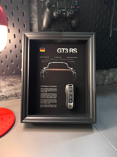 Porsche GT3 RS Car Key & Spec Sheet Frame