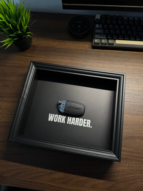 Lamborghini Key Frame – WORK HARDER Frame (20x25cm) | @FramedCash