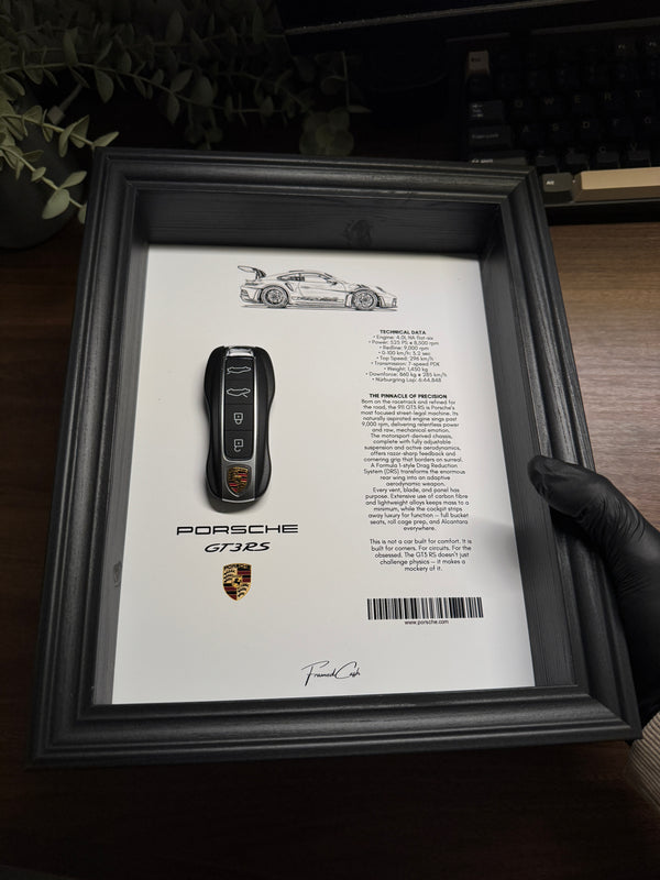 Porsche GT3 RS Car Key Frame By FramedCash | Collector’s Edition | 25x20cm