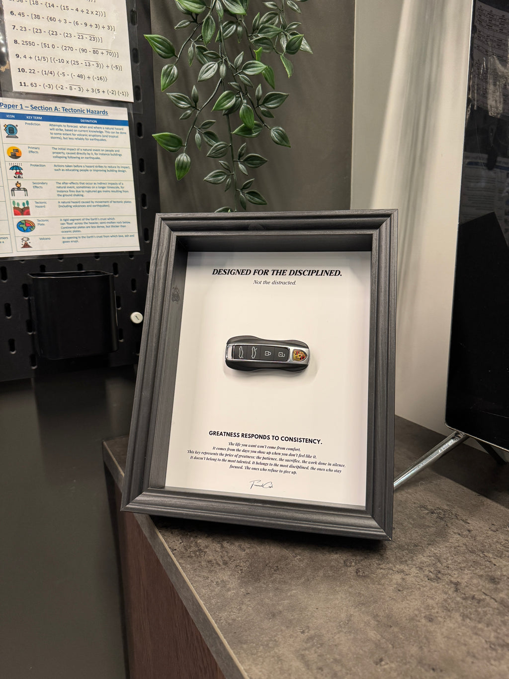 Designed for the Disciplined | Motivational Porsche Key Frame