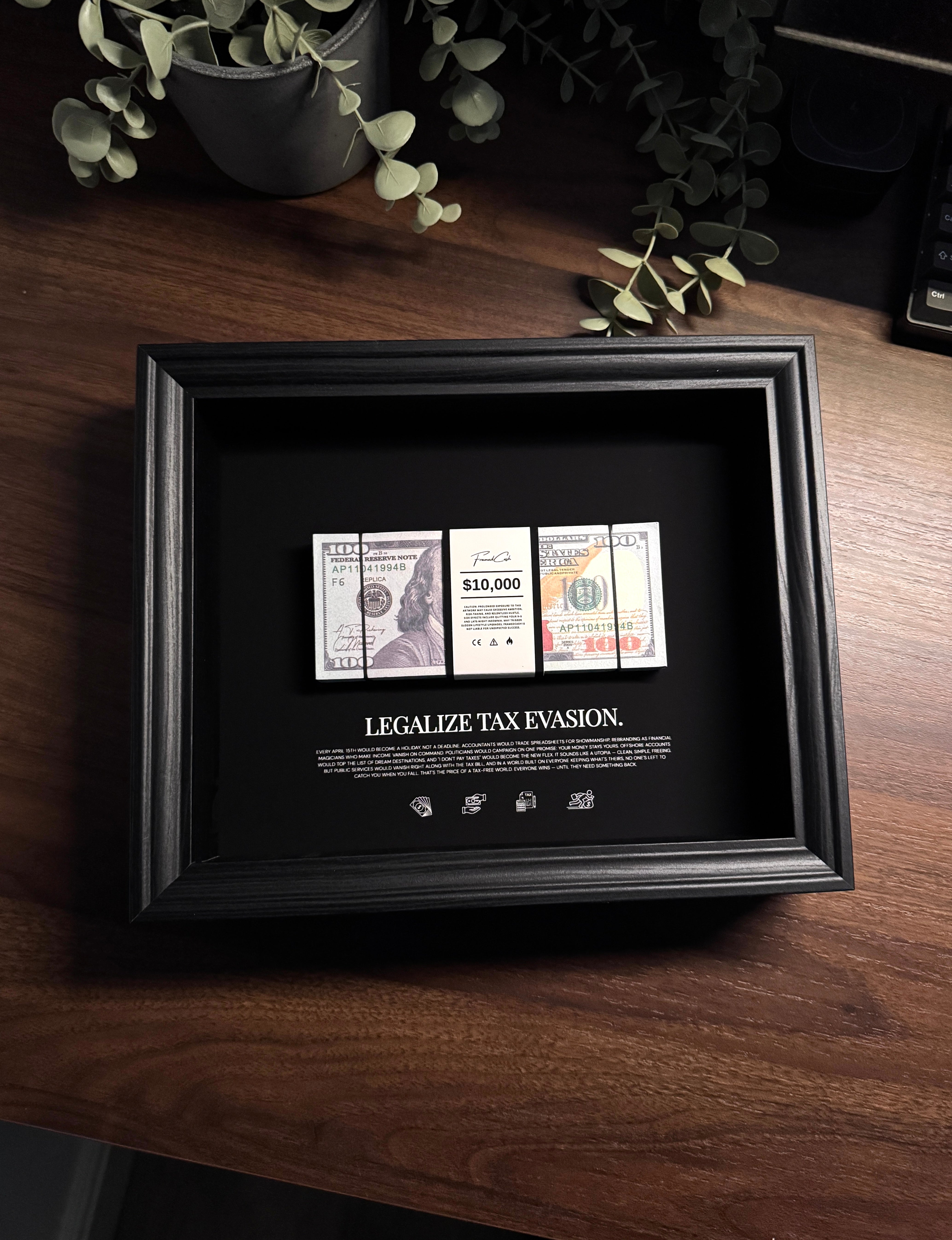 Tax Evasion - USD Money Art Frame