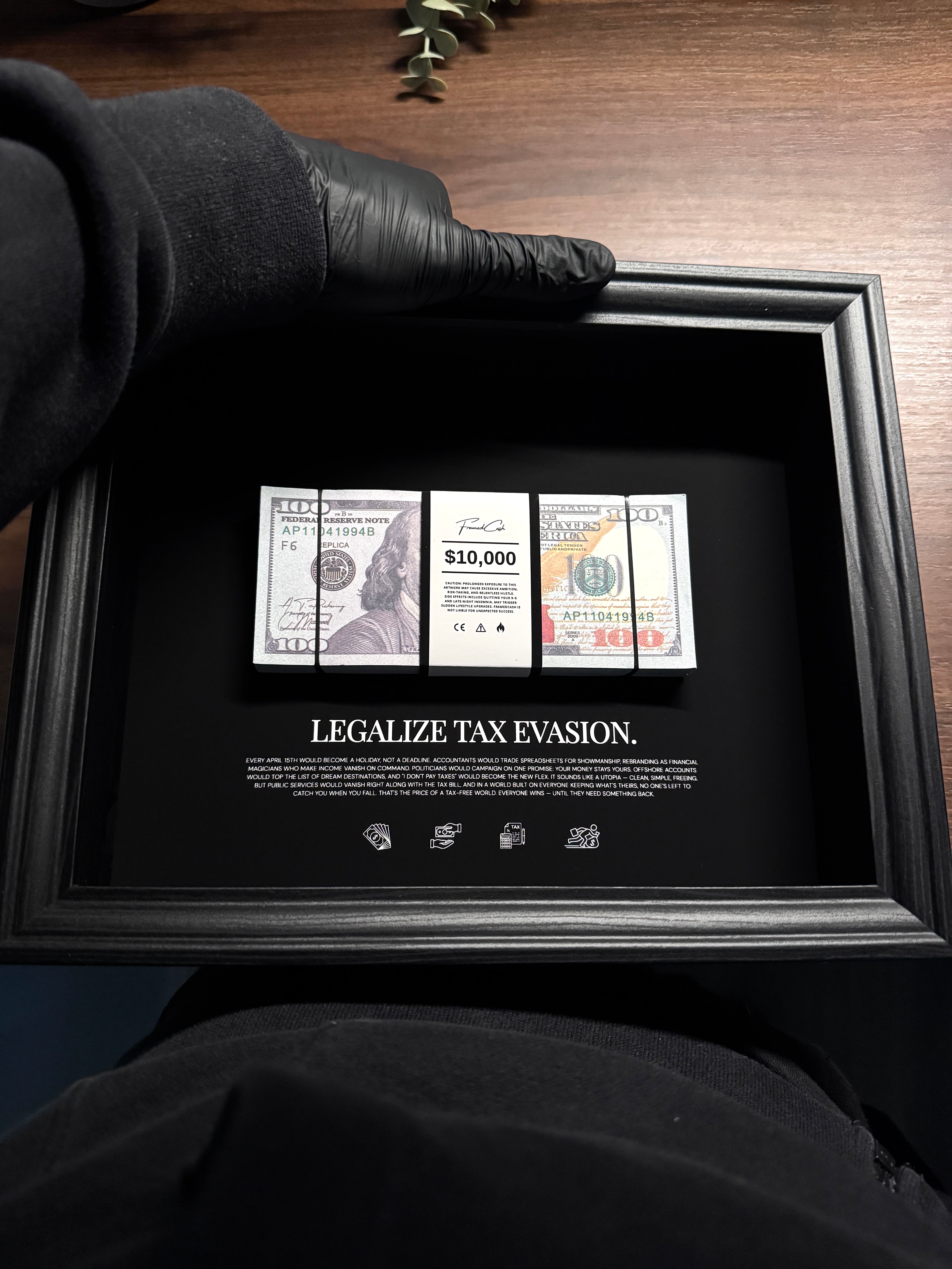 Tax Evasion - USD Money Art Frame