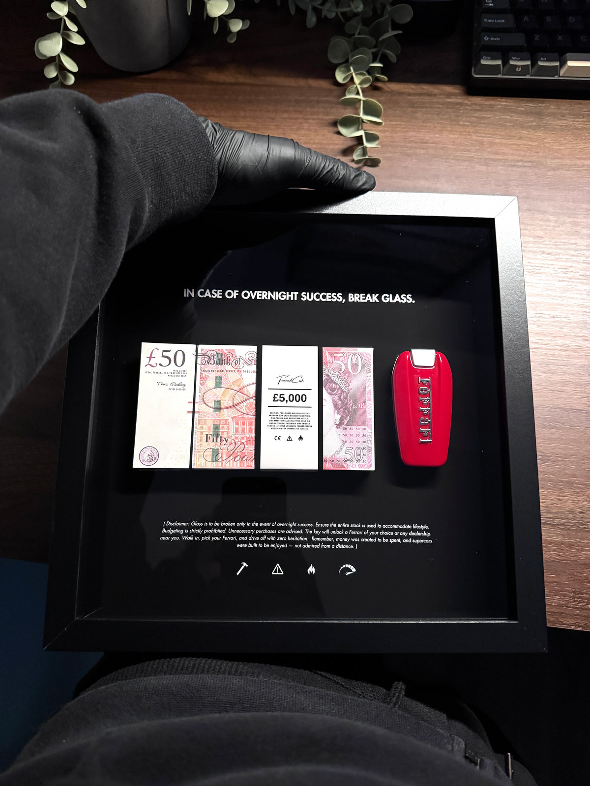 IN CASE OF OVERNIGHT SUCCESS FRAME – GBP & FERRARI EDITION