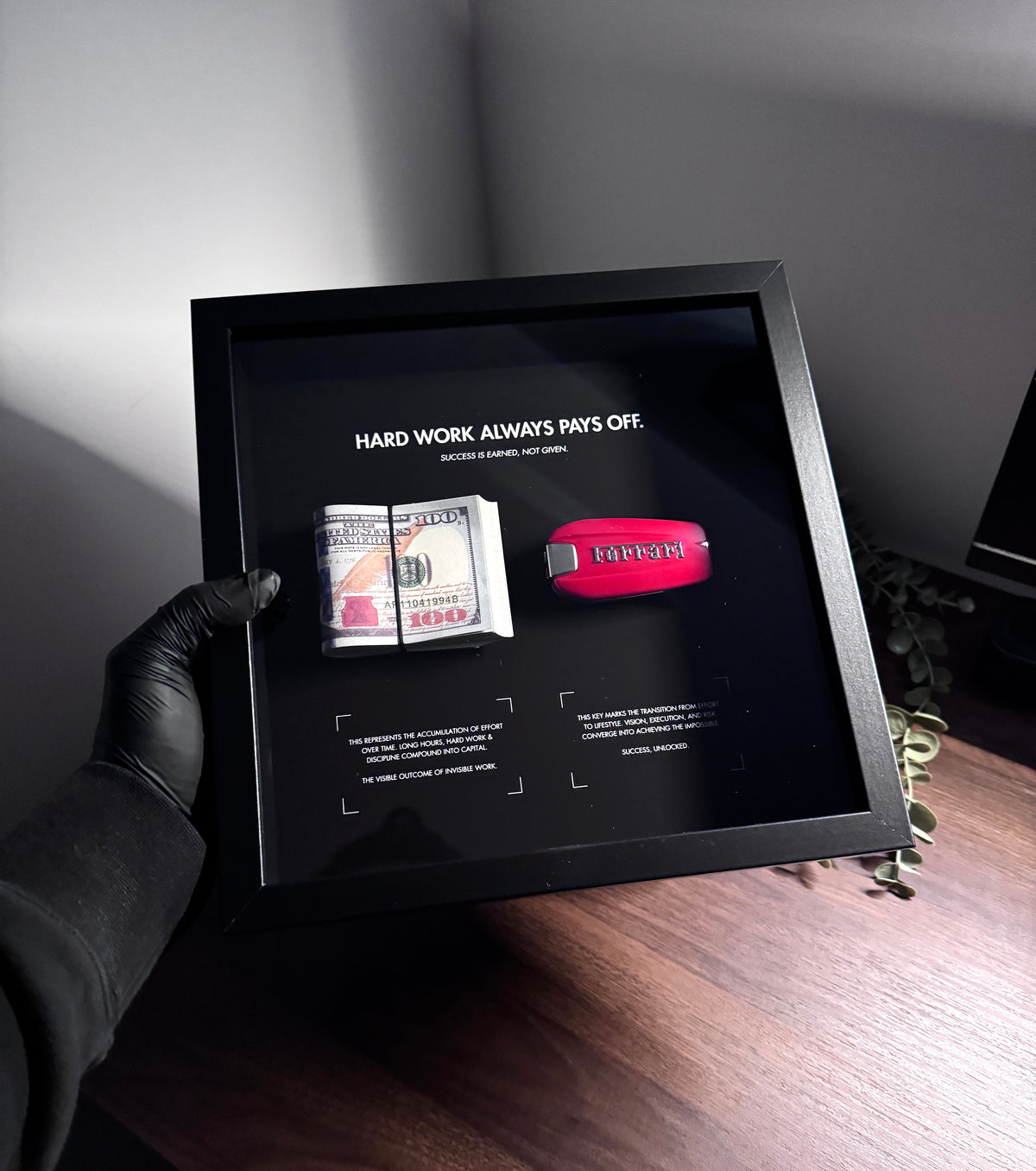 HARD WORK ALWAYS PAYS OFF – USD & FERRARI FRAME