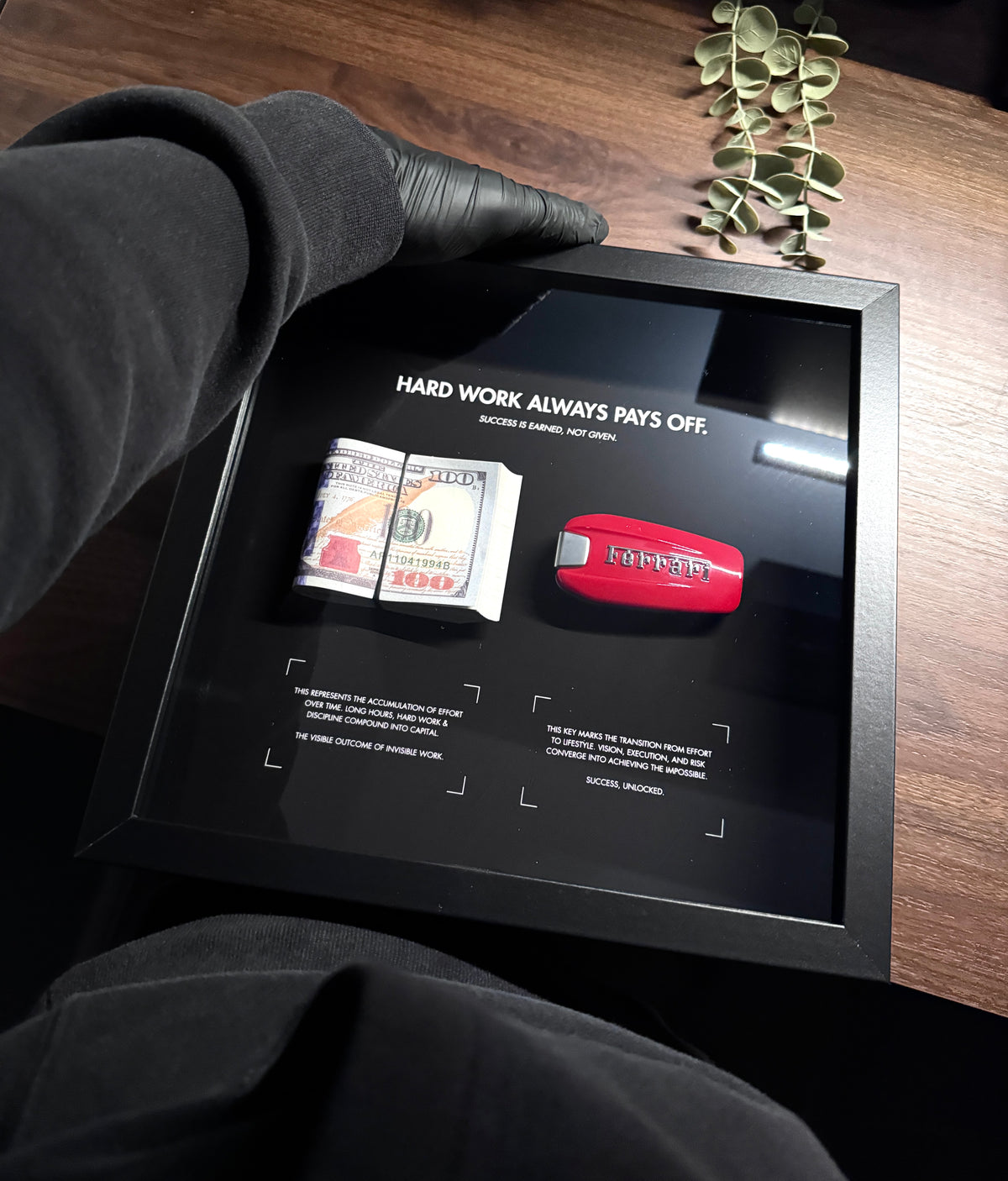 HARD WORK ALWAYS PAYS OFF – USD & FERRARI FRAME