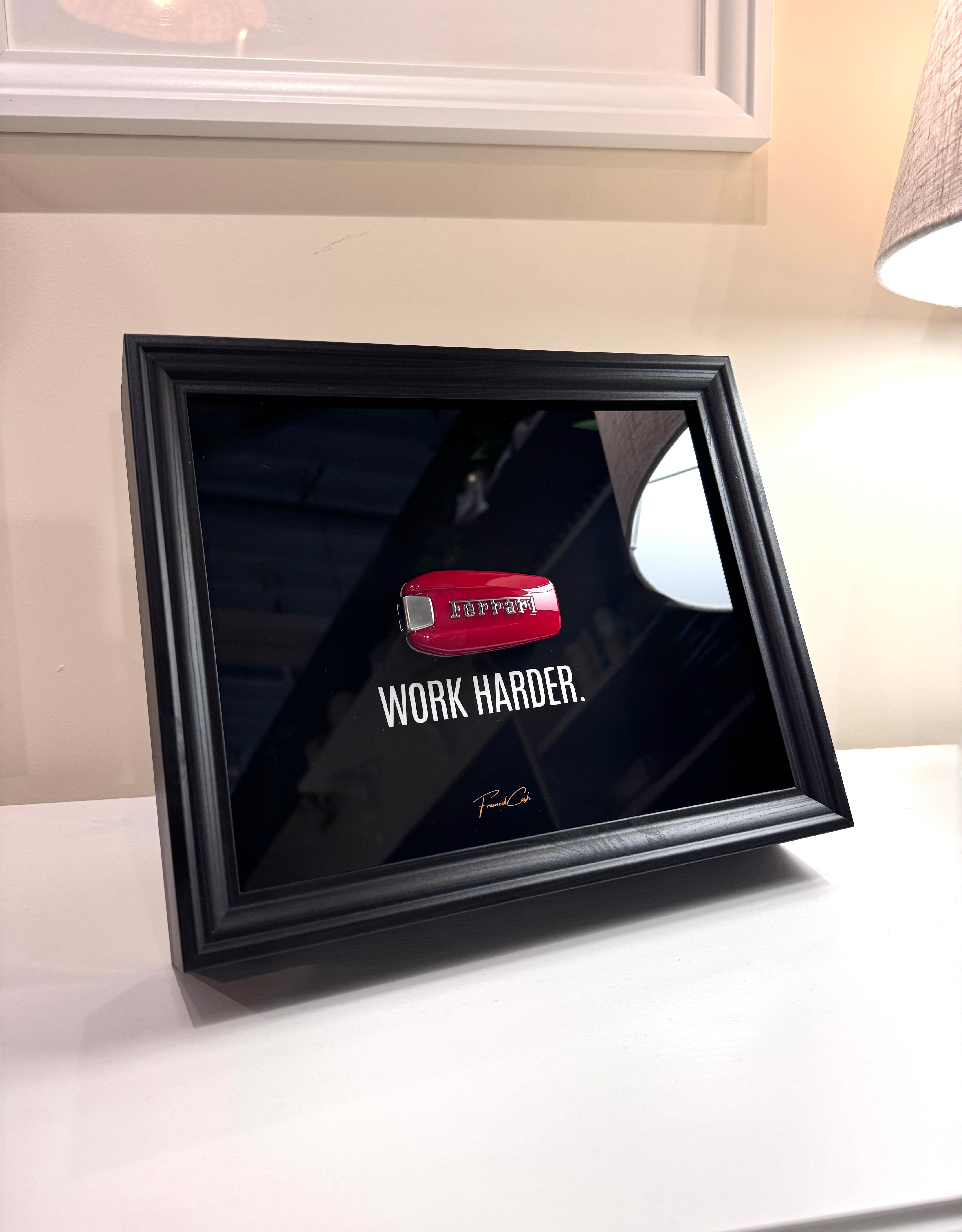 Ferrari Key Framed – WORK HARDER – FramedCash