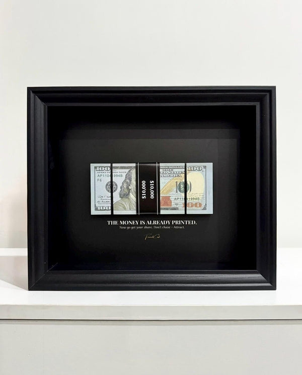 Money Art by FramedCash | The Money Is Already Printed Frame Decór | 10K Stack | 25x20cm | LIMITED EDITION