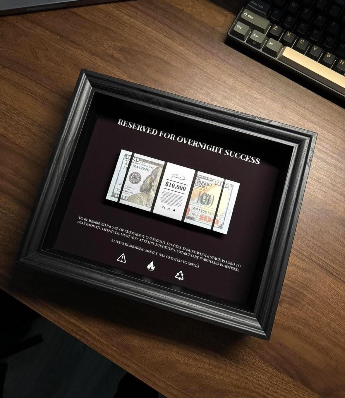 Reserved for Overnight Success - USD Edition | Money Wall Art