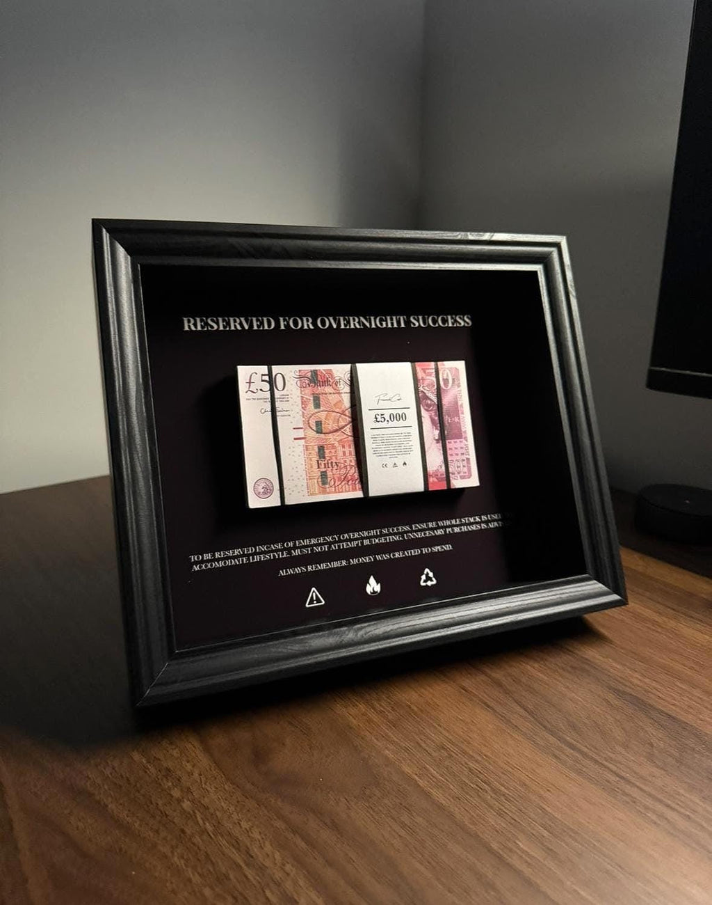 Reserved for Overnight Success - GBP Edition | Money Wall Art