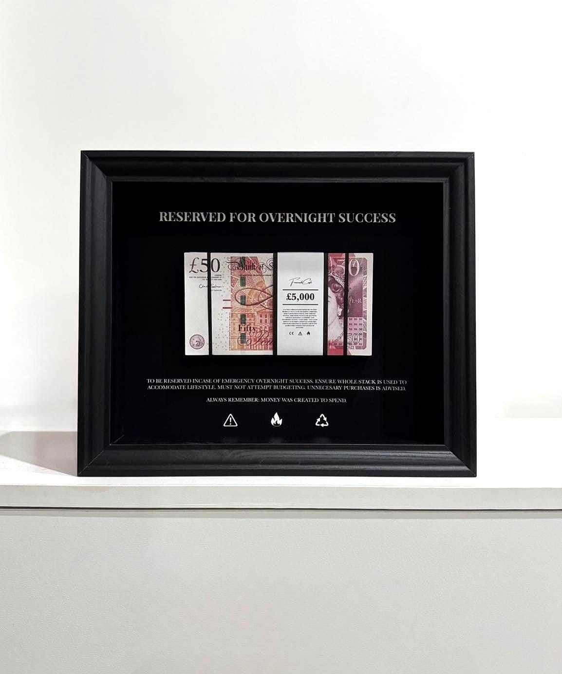 Reserved for Overnight Success - GBP Edition | Money Wall Art