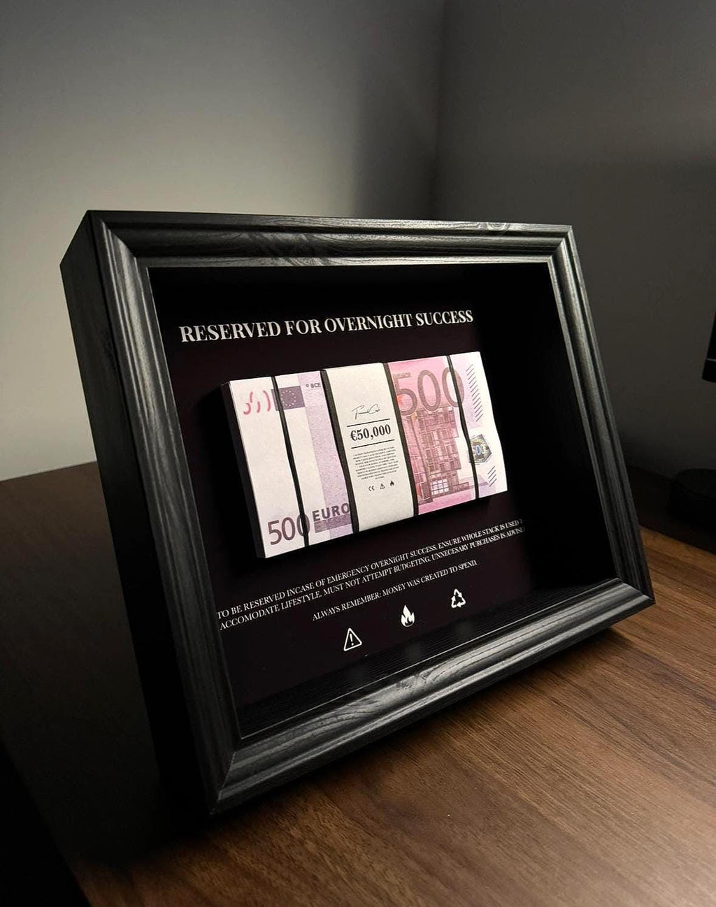 Reserved for Overnight Success - EURO Edition | Money Wall Art