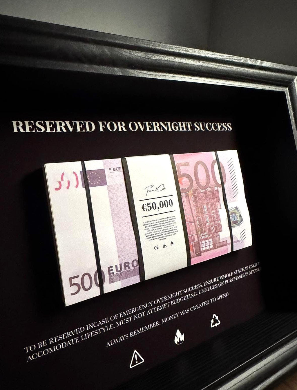 Reserved for Overnight Success - EURO Edition | Money Wall Art