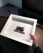 Porsche Key Frame – WORK HARDER (White)
